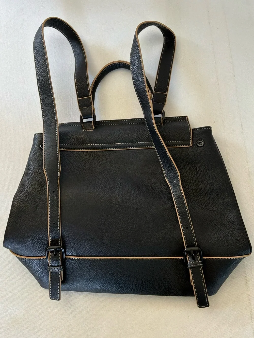 Darcy Marks London Black Faux Leather Satchel Shoulder Bag